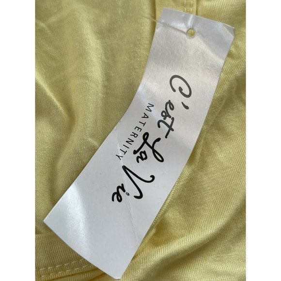 Women’s T Shirt C’est la vie Mommy To Maternity Short Sleeve Yellow Size L - Picture 9 of 9